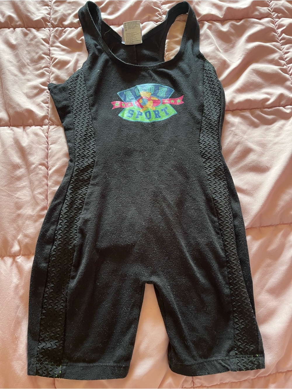 Vintage Disney Pooh Sport Black Leotard